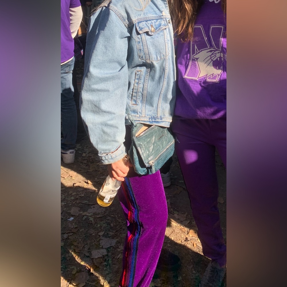 Aviator Nation Women’s Velvet Stripe Purple Sweatpants - M